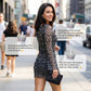 💃2026 New Arrivals 50% OFF🐆💥Women's Leopard Print Long Sleeve Slim Fit Dress👍 ✨Elegant Ruffle Hem Short Skirt, Bodycon Mesh Sleeves