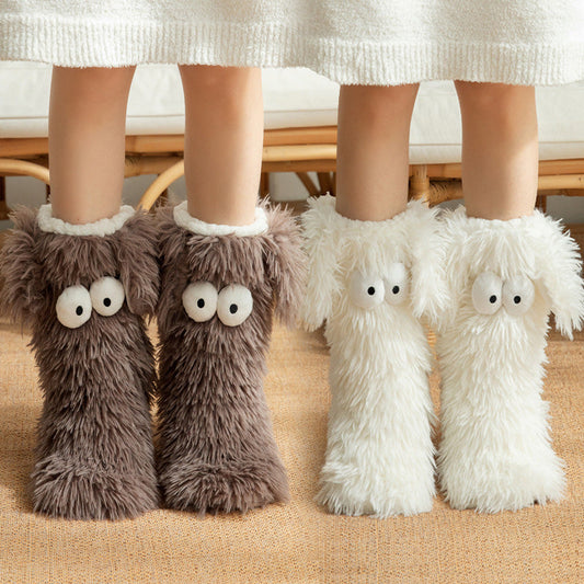 🏆🔥LAST DAY BUY 1 GET 1 FREE⚡50K+ SOLD💕Women's Plush Slippers Socks Floor Socks Winter Home Indoor Thickened Fleece-Lined Anti-Slip Adult Women's Plush Snow Socks Shoe Covers