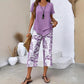 💥Last Day Special Price:£ 16.99👗Women's 2-Piece Set – Layered Asymmetrical Tunic Top & Printed Wide Leg Pants, Breathable Polyester✨