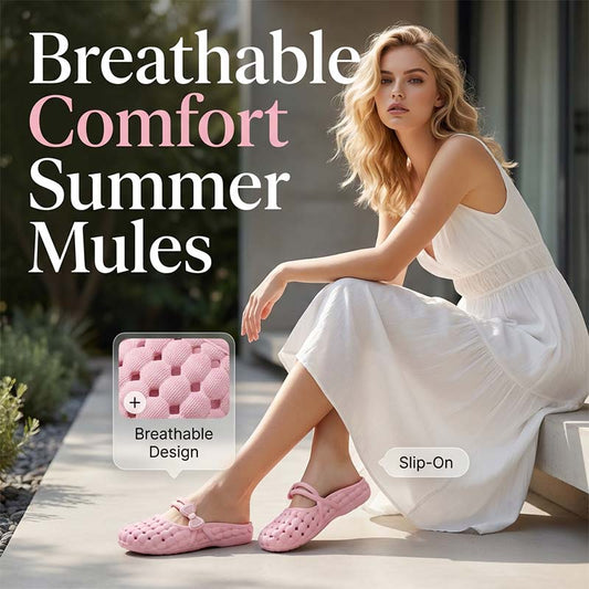 🩴Summer Sale Special Price:£10.99!!!⏰Women's Closed-Toe Breathable Mules
