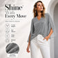 💎Surprise Price ￡13.99‼️🎇Women's Sparkly Split Flare Sleeve Top Limited Sale｜Elegant Split Flare Sleeve Glitter Top for Club & Date Nights💃