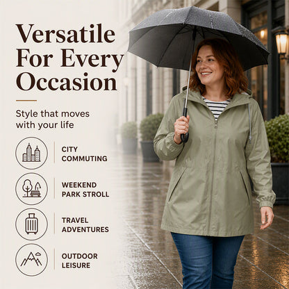 ⏳LAST DAY SALE £18.99!! TODAY! 💥🌧️💥 Women's Outdoor Waterproof Hooded Jacket 🧥