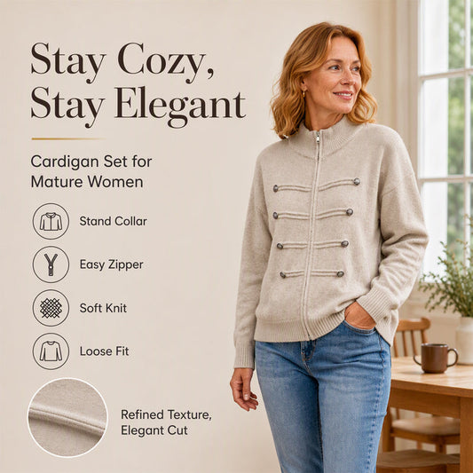 ⏳LAST DAY SALE ONLY￡21.99!🔥✨ Effortless Elegance | Women's Casual Double Zipper Sweater Jacket