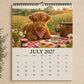 🐮 2027 Highland Cow Wall Calendar – Cozy Farmhouse Decor for Your Home