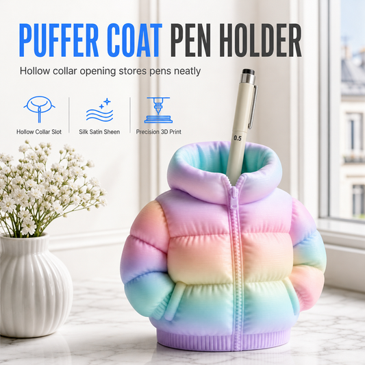 🏆 Last Day Special Price £6.99! ✏️3D-Printed Puffer Jacket Pen Holder💝