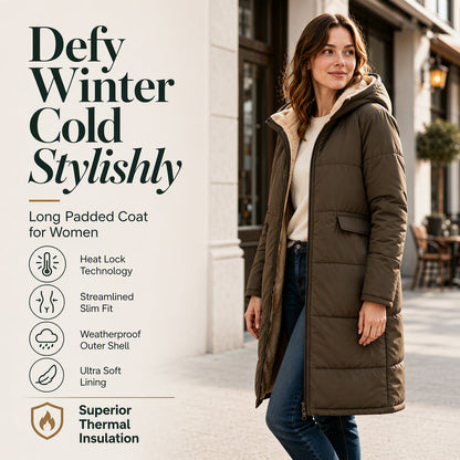🔥LAST DAY SALE ONLY￡23.99!!☀️🧥 Women's Reversible Long Winter Parka Coat, Hooded Zip Jacket with Soft Fleece Lining, Loose Fit 2-Way Wear Puffer Outerwear ❄️