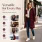🔥LAST DAY SALE ONLY￡23.99!!☀️🧥 Women's Reversible Long Winter Parka Coat, Hooded Zip Jacket with Soft Fleece Lining, Loose Fit 2-Way Wear Puffer Outerwear ❄️